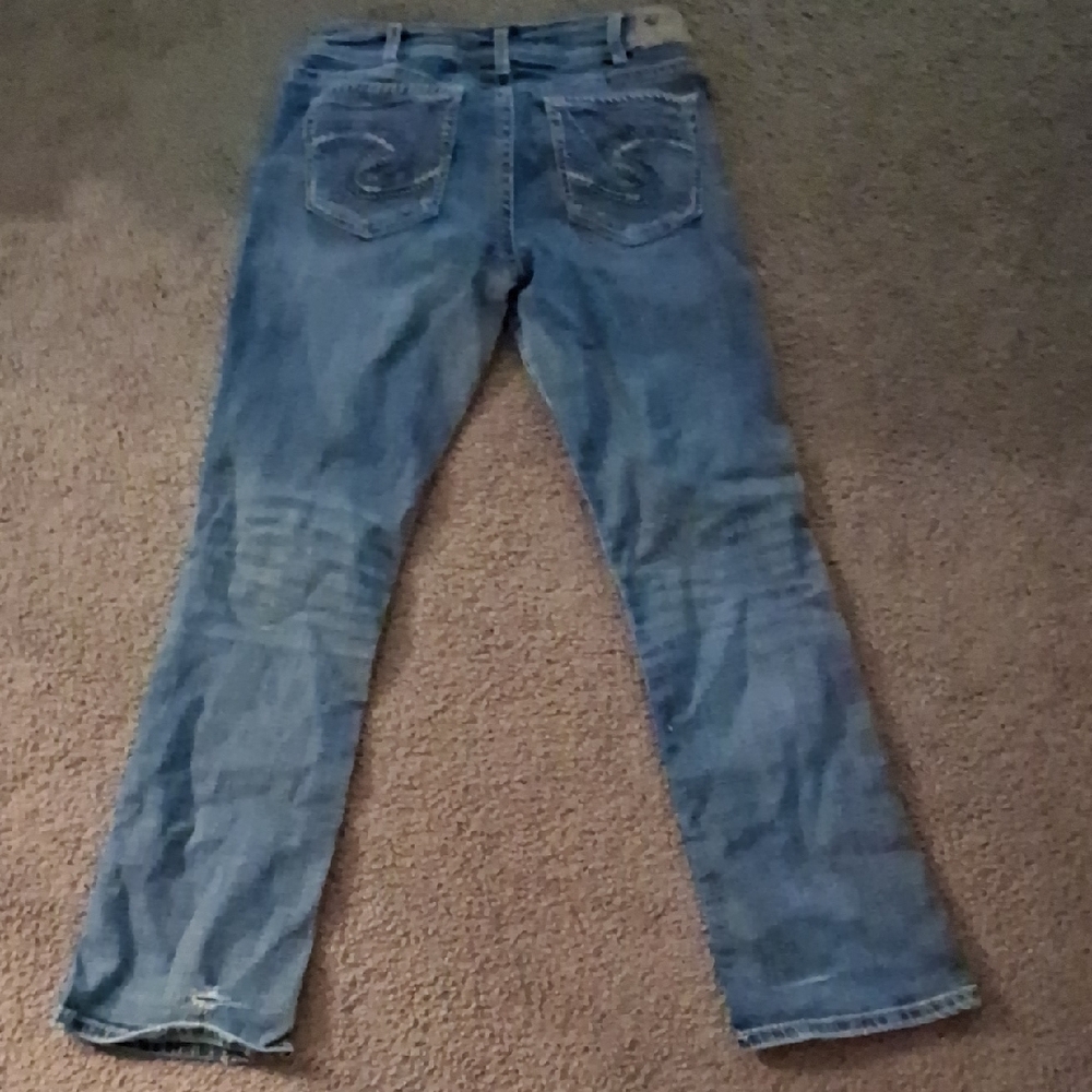 Silver Jeans Light Blue Straight Leg Women's Jeans - Picture 5 of 6